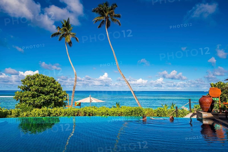 The pool at Hilton's DoubleTree Resort & Spa, Mahe, Republic of Seychelles, Indian Ocean