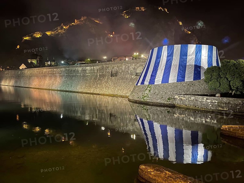 Historic City Wall of Kotor, Old Town, at night, Bay of Kotor, Adriatic Sea, Mediterranean Sea, World Natural and Cultural Heritage, Kotor, Montenegro