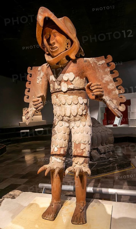 Huitzilopochtli figure, Aztec sun and war god, archaeological site and museum of Templo Mayor, Mexico City, Mexico