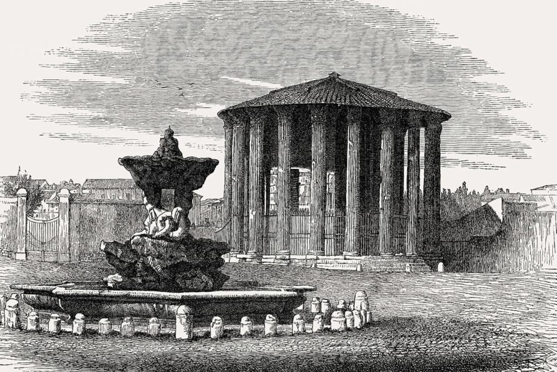 Tempel der Vesta, Roman Forum, Ancient Rome, Reconstruction
