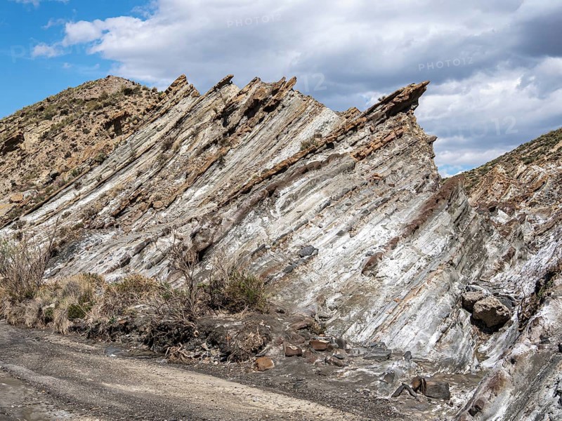 Rock formations in the Tabernas desert, Desierto de Tabernas, Andalusia, Spain