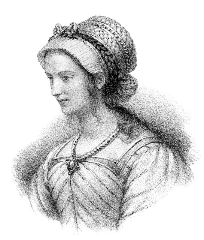 Eudoxine, wife to Childebert III, called the Just, 670 or 683-711, Merovingian King of the Franks