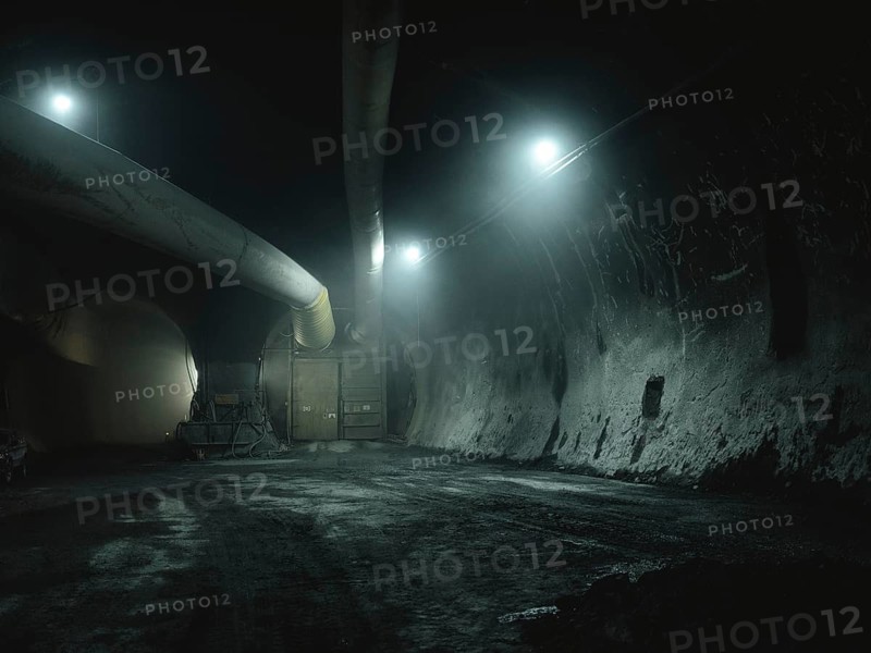 Debris in a tunnel section in construction lot H41, Brenner Base Tunnel, Zenzendorf, Tyrol, Austria