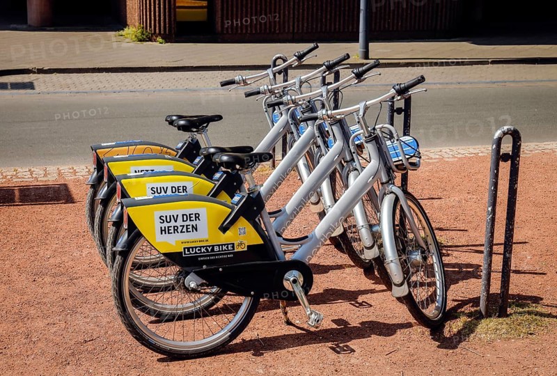 Düsseldorf, North Rhine-Westphalia, Germany - Nextbike rental bikes