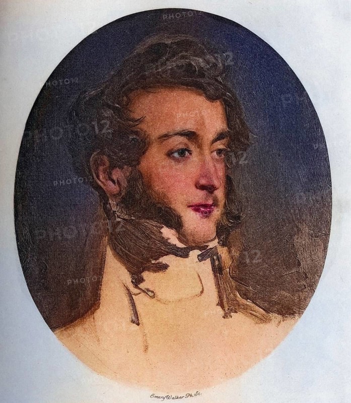 Emich Charles Leiningen 2nd Prince of Leiningen 1763-1814, Engraved by Emery Walker after the sketch by Sir David Wilkie, Historic, digitally restored reproduction from a 19th century original, Record date not stated