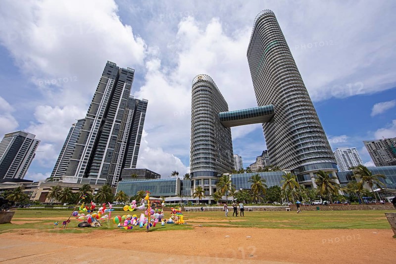Colombo skyline, in front Galle Face Green, Colombo, Western Province, Sri Lanka
