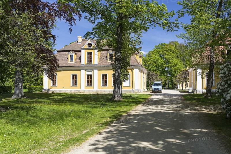 Orangeries of the baroque castle in the castle park, Neschwitz, Upper Lusatia, Saxony, Germany