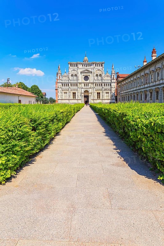 Abbey church, Certosa di Pavia monastery, Certosa di Pavia, Lombardy, Italy