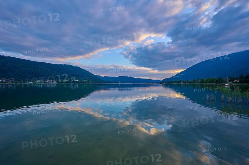 Lakeside, Sky, Clouds, Sunset, Summer, Steindorf am Lake Ossiach, Lake Ossiach, Carinthia, Austria