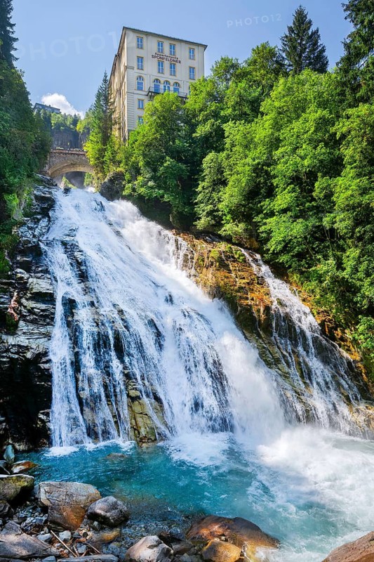 Waterfall of the Gasteiner Ache in the centre, Bad Gastein, Gastein Valley, Hohe Tauern, Pongau, Salzburg Province, Austria