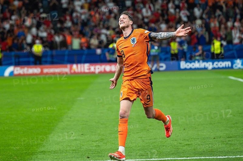 BERLIN, GERMANY - JULY 6, 2024: Euro 2024 quarterfinal match Nederlands vs Turkey (Turkiye) 2:1. Joy Wout Weghorst