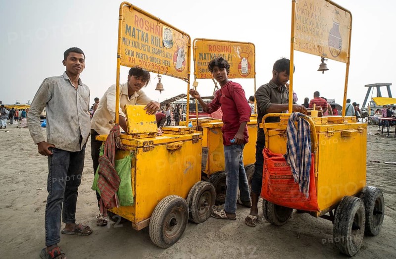 Vendor sells Kulfi on the bank of Brahmaputra river on Ashoka Ashtami mela during Chaitra Navratri on April 5, 2025 in Guwahati, India