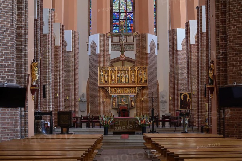 Main altar, St James' Cathedral, Szczecin, West Pomeranian Voivodeship, Poland