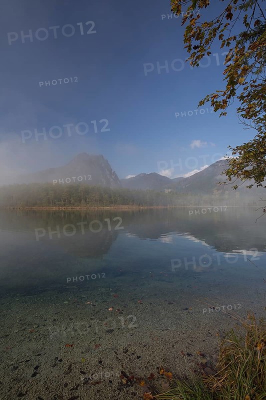 Autumn mood at lake Almsee, Grünau, Austria, Totes Gebirge