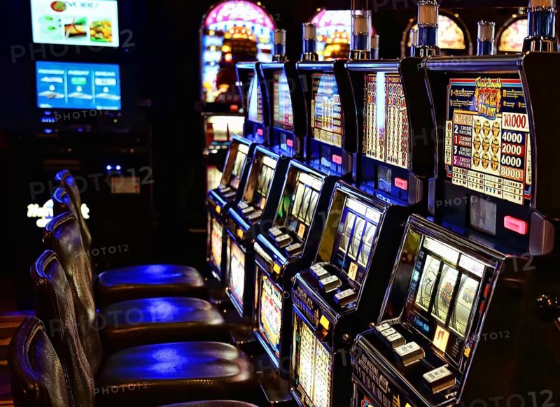 Casino gambling blackjack and slot machines waiting for gamblers and tourist to spend money