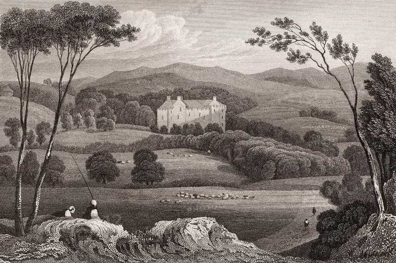 Fingask Castle, Perth and Kinross, 19th century, from Modern Athens by Th. H. Shepherd