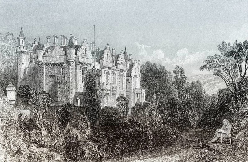 Abbotsford House in der Nähe von Melrose, Südschottland, Sir Walter Scott, 1. Baronet von Abbotsford, 1771 - 1832, schottischer Dichter und Schriftsteller