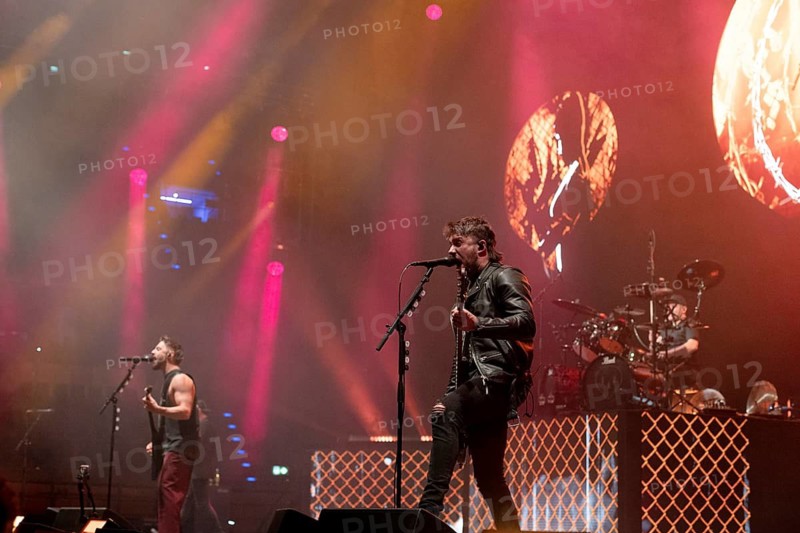 Jamie Mathias from Bullet For My Valentine live on The Poisoned Ascendancy EU Tour 2025 Celebrating the 20th Anniversary of the Iconic Albums, Playing Them in Full at the Max-Schmeling-Halle in Berlin on 14/02/2025