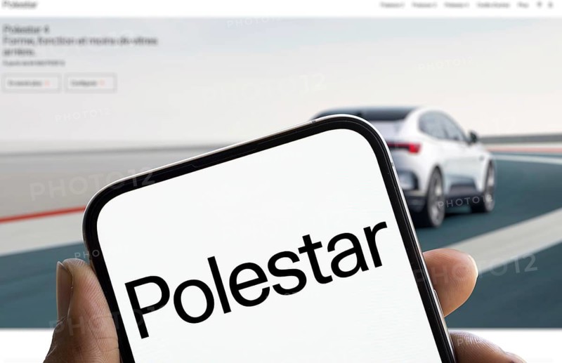Polestar logo is displayed on smartphone. Polestar is a Swedish automotive manufacturer that produces electric cars company