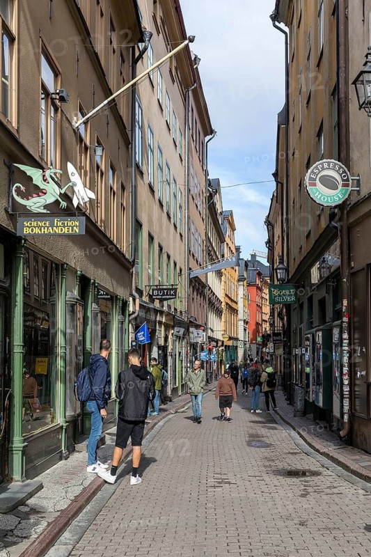 Old Town Lane in Old Town Gamla Stan, Stockholm, Sweden