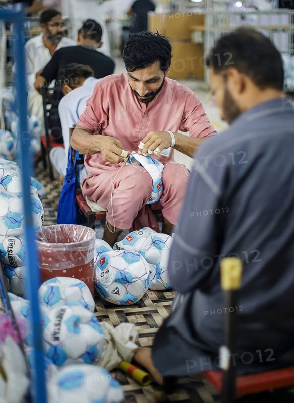 Anwar Khawaja Industries PVT. LTD produces footballs for the Bundesliga, among others. Sialkot, 23.08.2024. Photographed on behalf of the Federal Ministry for Economic Cooperation and Development