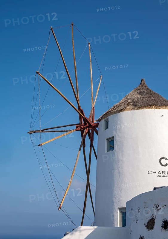 Windmill, Ia, Oia, Santorini, Thira, Greece