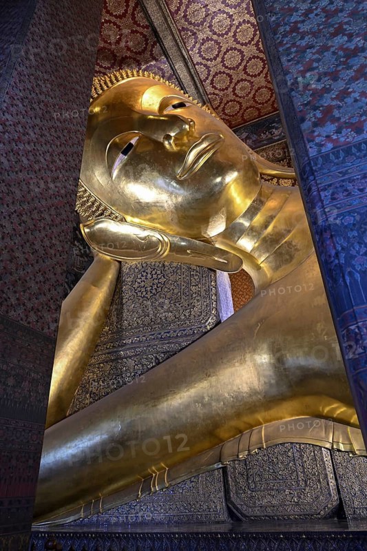 Reclining Buddha in Wat Pho, Temple of the Reclining Buddha, Bangkok, Thailand