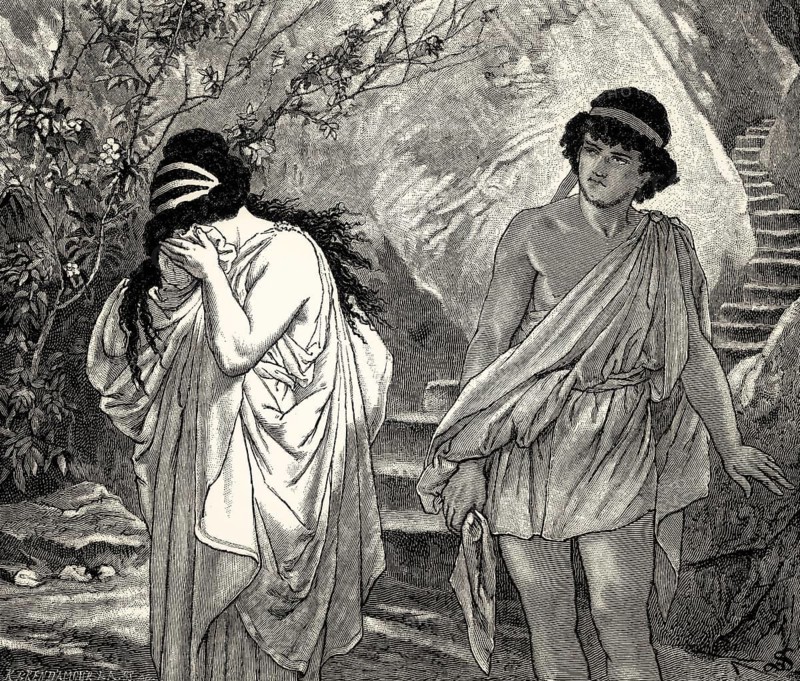 ACT II, SCENE II., Iphigenia, Pylades, scene from Iphigenia in Tauris, Johann Wolfgang von Goethe