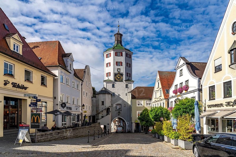 The Lower Tor tor in the old town centre of Günzburg, Bavaria, Germany