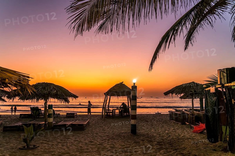Sunset on the beach of Sanyang, Gambia, West Africa
