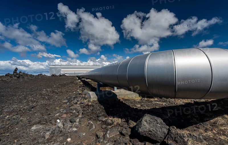Pipelines, Suðurnes power plant, Gunnuhver, Reykjanes Peninsula, Iceland