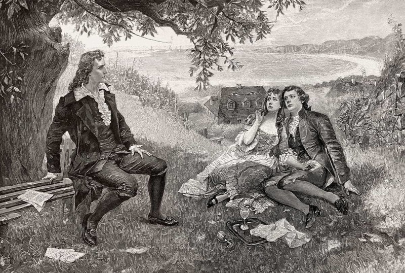 Friedrich Schiller at Loschwitz, as a guest of Christian Gottfried Körner and his wife Minna, 1785