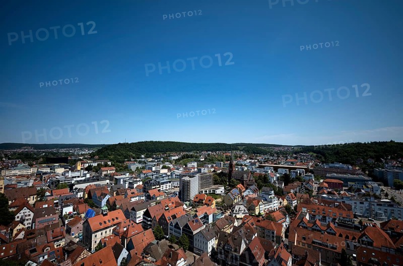 View of the old town with St Paul's Church, Town Hall, Old Town Hall, Heidenheim an der Brenz, Baden-Württemberg, Germany
