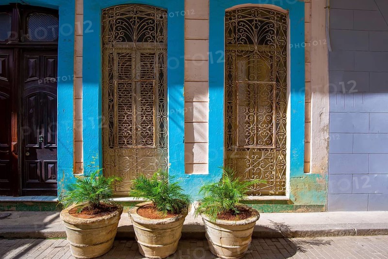 Cuba, colorful streets of Old Havana in historic city center near Paseo El Prado and El Capitolio