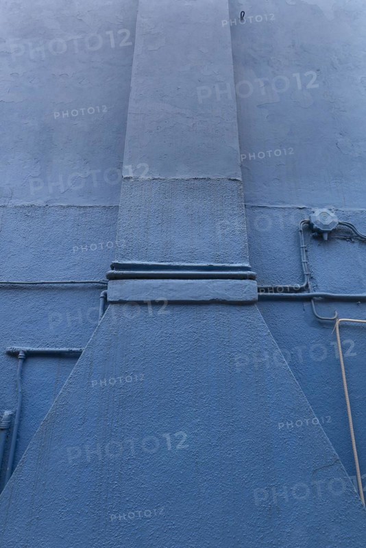 Blue house facade with fireplace, Burano, Venice, Veneto, Italy