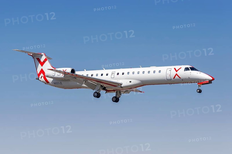 An Embraer 145 JetSuiteX aircraft with the registration number N937JX at Burbank Airport, USA