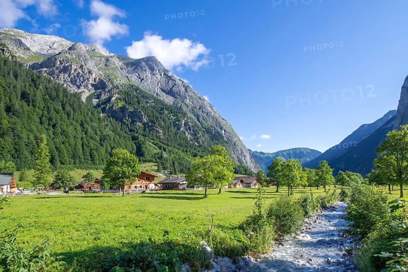 The alpine village of Eng, Eng-Alm, Karwendel mountains, Tyrol, Austria