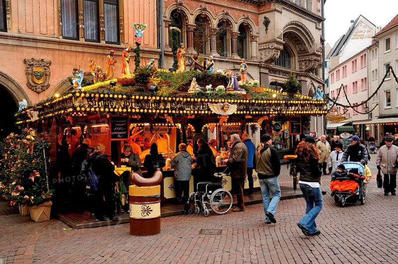 Stand at Christmas market in Hannover, Lower Saxony, Germany