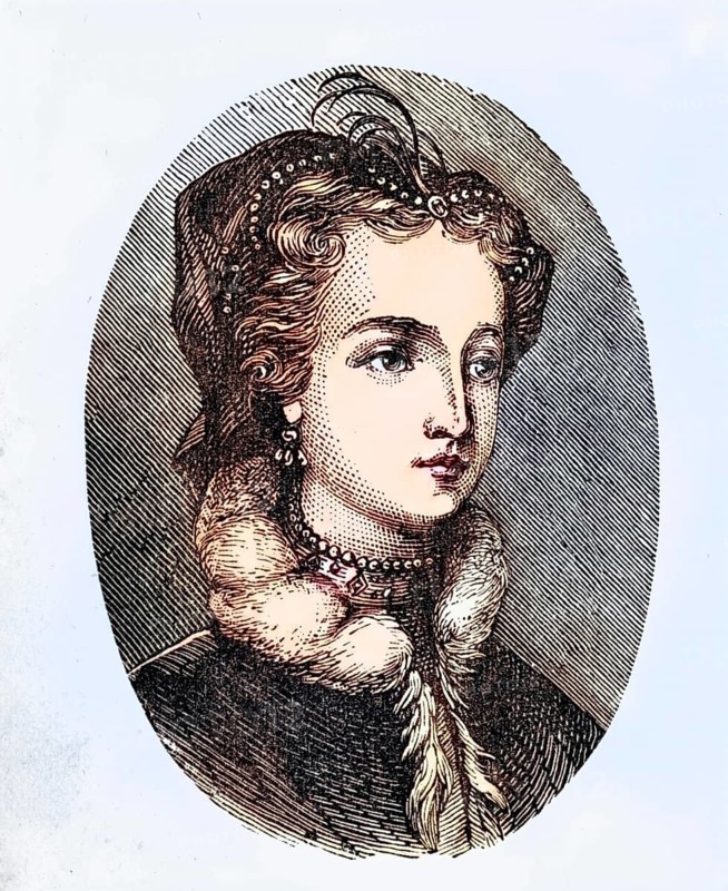 Mary Stuart, daughter of James V, King of Scotland, Historical, digitally restored reproduction from a 19th century original, Record date not stated