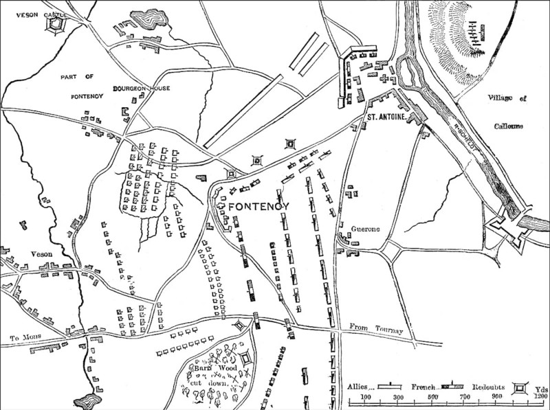 Battle of Fontenoy, War of the Austrian Succession, on 11 May 1745, Tournai, Belgium