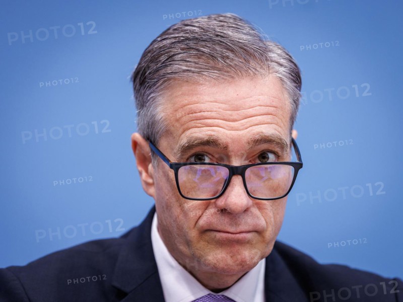 Wolfgang Büchner, Deputy Government Spokesman, recorded during a government press conference in Berlin, 12 April 2024
