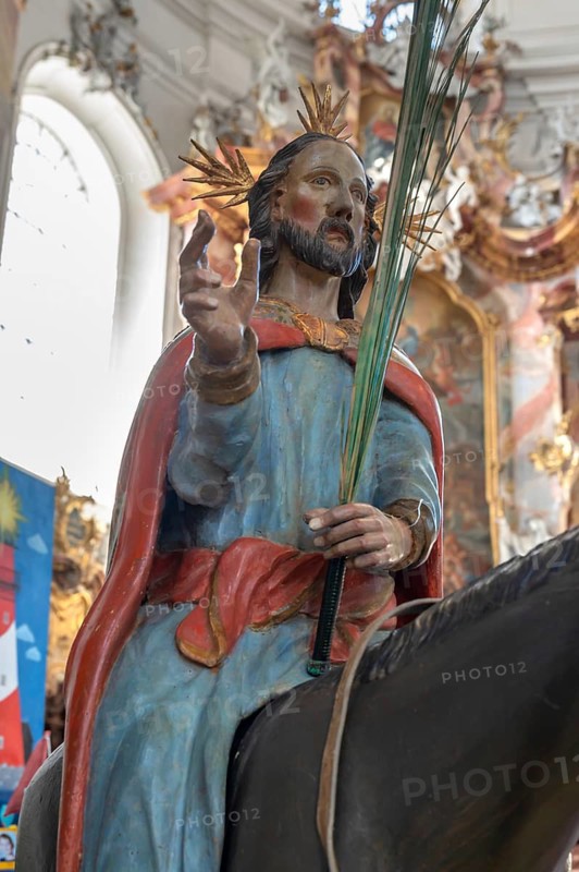 Palmesel, detail, in the Basilica of St Alexander and St Theodor, Sebastian-Kneipp-Straße 1, Ottobeuren, Unterallgäu, Bavaria, Germany