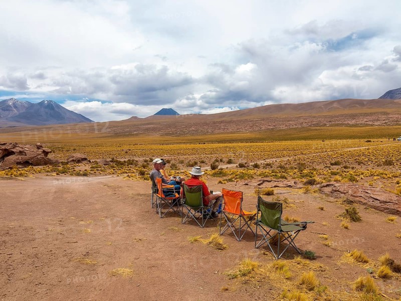 Rest with camping chairs in the Atacama Desert, Chile