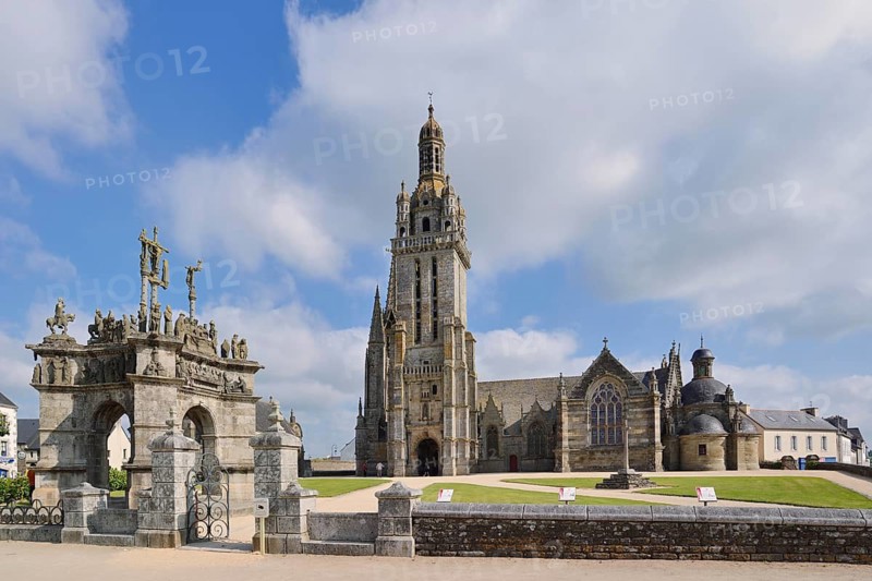 Saint-Germain and Calvary Church, Enclosed Parish, Pleyben, Finistere Department, Brittany, France