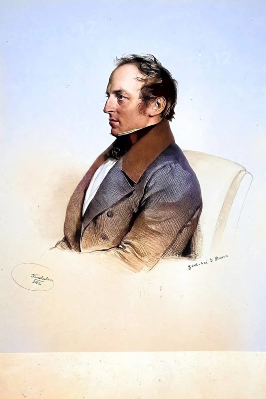 Raphael Hussian (1802-1869) sought-after doctor and obstetrician in Vienna around 1840, Historical, digitally restored reproduction from a 19th century original, Record date not stated