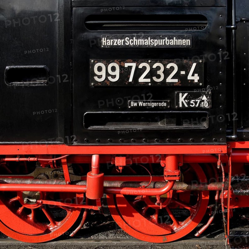 Detail of a steam locomotive, Harzer Schmalspurbahnen, abbreviated HSB, railway romance, nostalgia, Wernigerode, Saxony-Anhalt, Germany