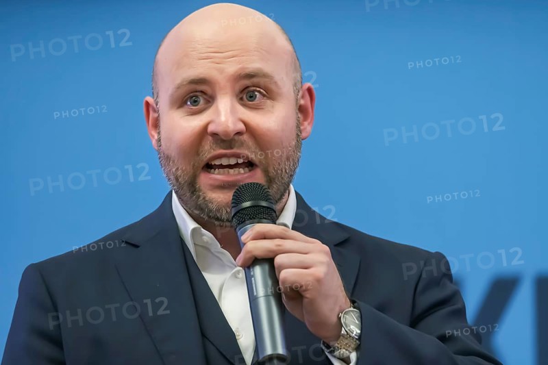 Campaign rally for the state elections of the AfD party. Markus Frohnmaier is the top candidate without a place on the list. Frohnmaier only switches to state politics if he becomes prime minister. Otherwise, he remains a member of the Bundestag. Bad Cannstatt, Stuttgart, Baden-Württemberg, Germany