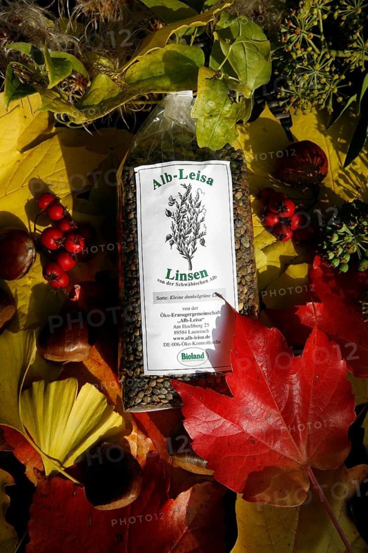 Alb-Leisa, legumes, organic land, label, healthy, autumn leaves, chestnuts, food intake, organic producer, product from the Swabian Jura, Baden-Württemberg, Germany