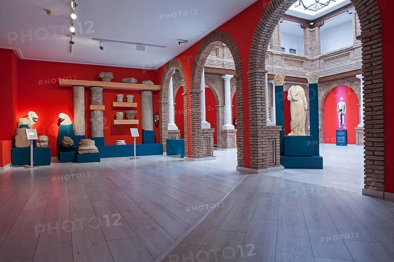 Exhibition rooms for Castulo roman village pieces, archeological museum of Linares, Jaen province, Spain