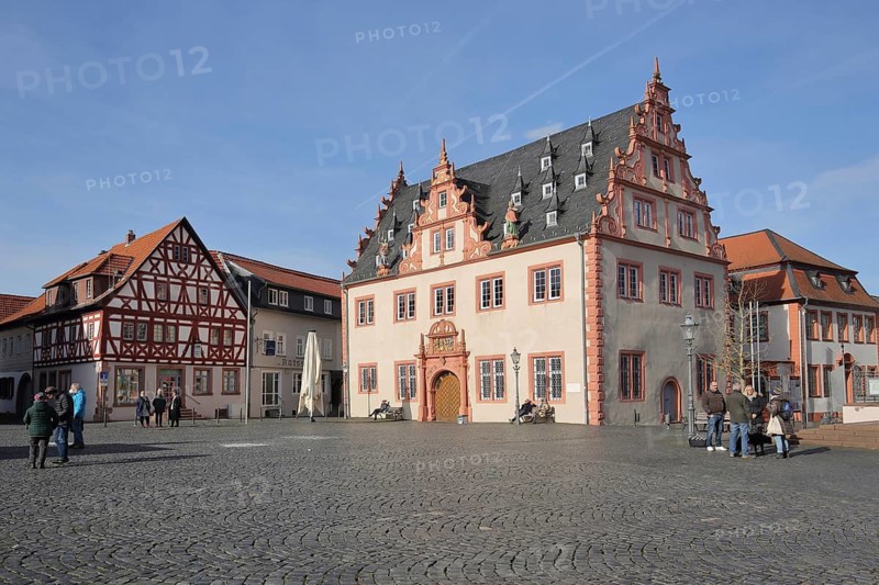 Renaissance Town Hall on the Market Square, Groß-Umstadt, Hesse, Germany